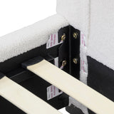 Harrell Single Bed Frame - Beige White Fleece - Last One Single Bed YoBed-Core
