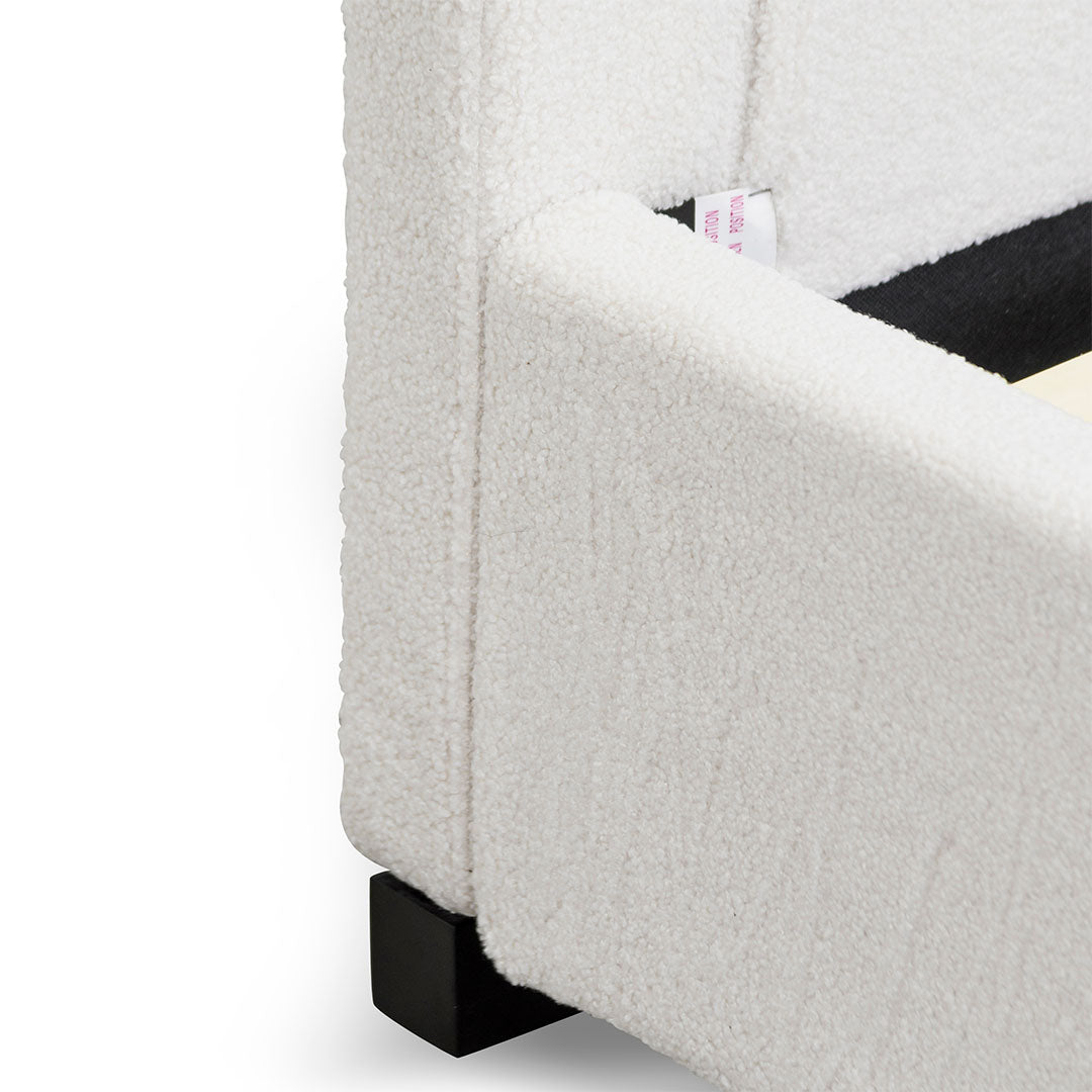 Harrell Single Bed Frame - Beige White Fleece - Last One Single Bed YoBed-Core