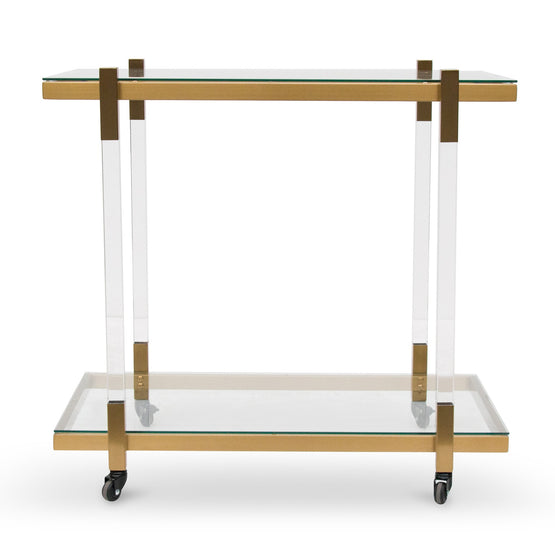 Myron Glass Bar Cart Brushed Gold Interior Secrets