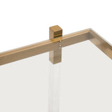 Myron Glass Bar Cart - Brushed Gold Bar Cart Blue Steel Sofa- Core   