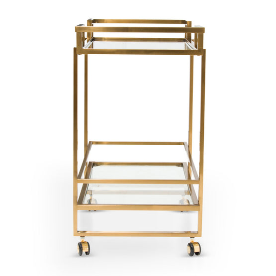 Dewitt Glass Bar Cart Brushed Gold Interior Secrets