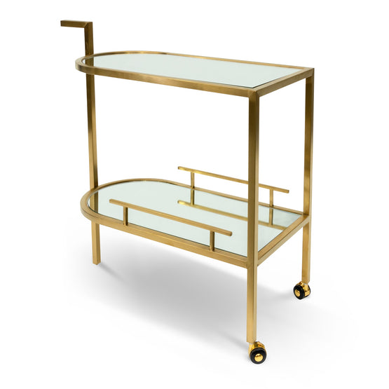 Luigi Bar Cart - Mirror and Gold Base Bar Cart K Steel-Core   