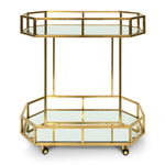 Reggie Bar Cart - Mirror and Gold Base Bar Cart K Steel-Core   
