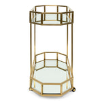 Reggie Bar Cart - Mirror and Gold Base Bar Cart K Steel-Core   