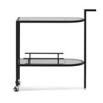 Luigi Glass Bar Cart - Black Bar Cart K Steel-Core   