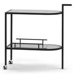 Luigi Glass Bar Cart - Black Bar Cart K Steel-Core   