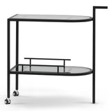 Luigi Glass Bar Cart - Black Bar Cart K Steel-Core   