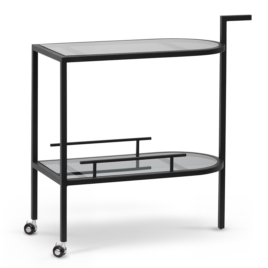 Luigi Glass Bar Cart - Black Bar Cart K Steel-Core   