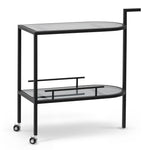 Luigi Glass Bar Cart - Black Bar Cart K Steel-Core   
