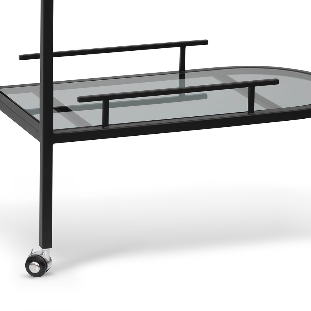 Luigi Glass Bar Cart - Black Bar Cart K Steel-Core   