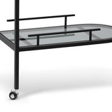 Luigi Glass Bar Cart - Black Bar Cart K Steel-Core   