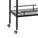 Luigi Glass Bar Cart - Black Bar Cart K Steel-Core   