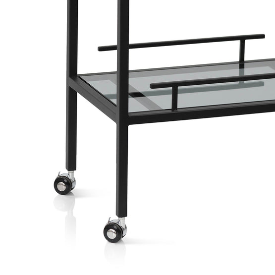 Luigi Glass Bar Cart - Black Bar Cart K Steel-Core   