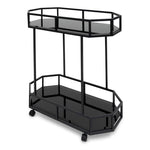 Reggie Bar Cart - Mirror and Black Base Bar Cart K Steel-Core   