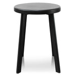Ex Display - James 46cm Wooden Seat Low Stool - Full Black Low Stool New Home-Core