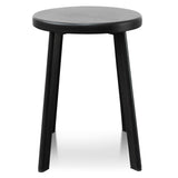 Ex Display - James 46cm Wooden Seat Low Stool - Full Black Low Stool New Home-Core