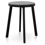 Ex Display - James 46cm Wooden Seat Low Stool - Full Black Low Stool New Home-Core