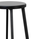 Ex Display - James 46cm Wooden Seat Low Stool - Full Black Low Stool New Home-Core