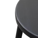 Ex Display - James 46cm Wooden Seat Low Stool - Full Black Low Stool New Home-Core