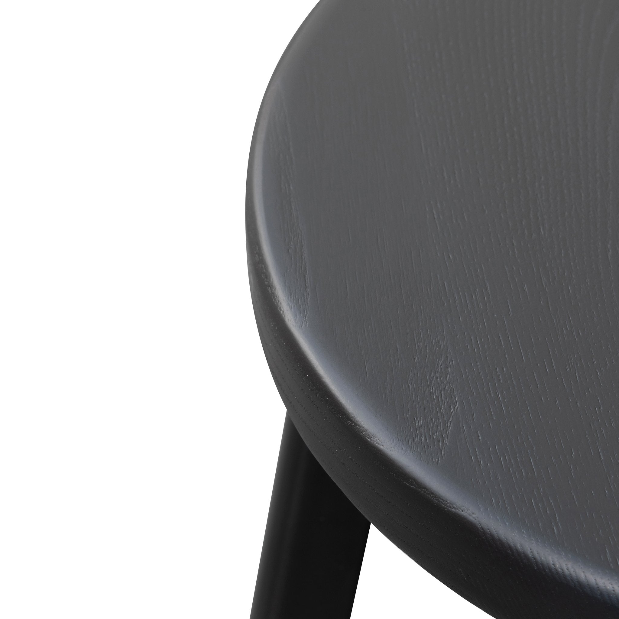 Ex Display - James 46cm Wooden Seat Low Stool - Full Black Low Stool New Home-Core