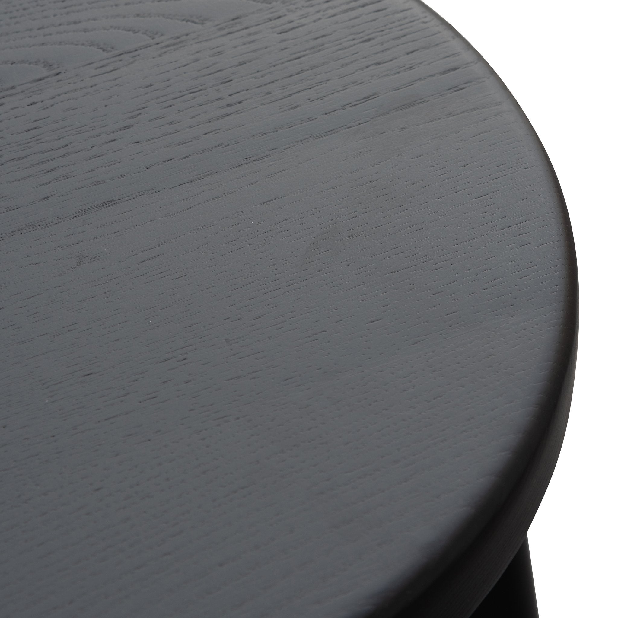 Ex Display - James 46cm Wooden Seat Low Stool - Full Black Low Stool New Home-Core