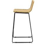 Ex Display - Morton 68cm Rattan Seat Bar Stool - Natural with Black Legs Bar Stool New Home-Core   