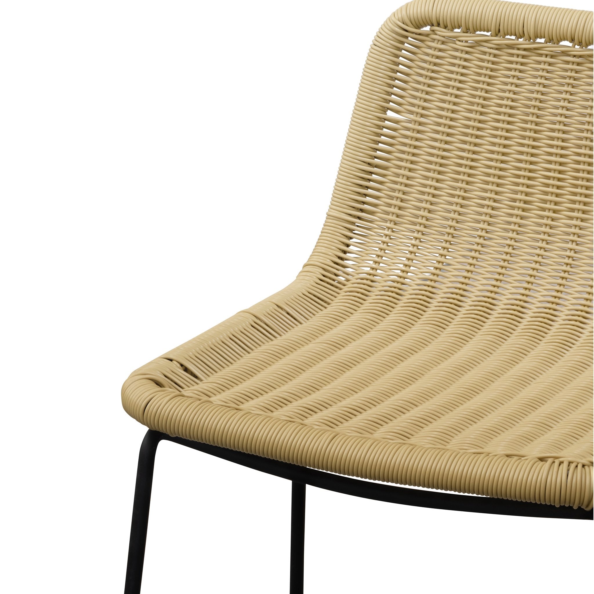 Ex Display - Morton 68cm Rattan Seat Bar Stool - Natural with Black Legs Bar Stool New Home-Core   