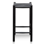 Ex Display - Erika 65cm Black Oak Bar Stool - Black Seat Bar Stool Oakwood-Core
