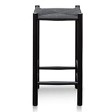 Ex Display - Erika 65cm Black Oak Bar Stool - Black Seat Bar Stool Oakwood-Core