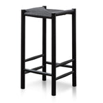 Ex Display - Erika 65cm Black Oak Bar Stool - Black Seat Bar Stool Oakwood-Core