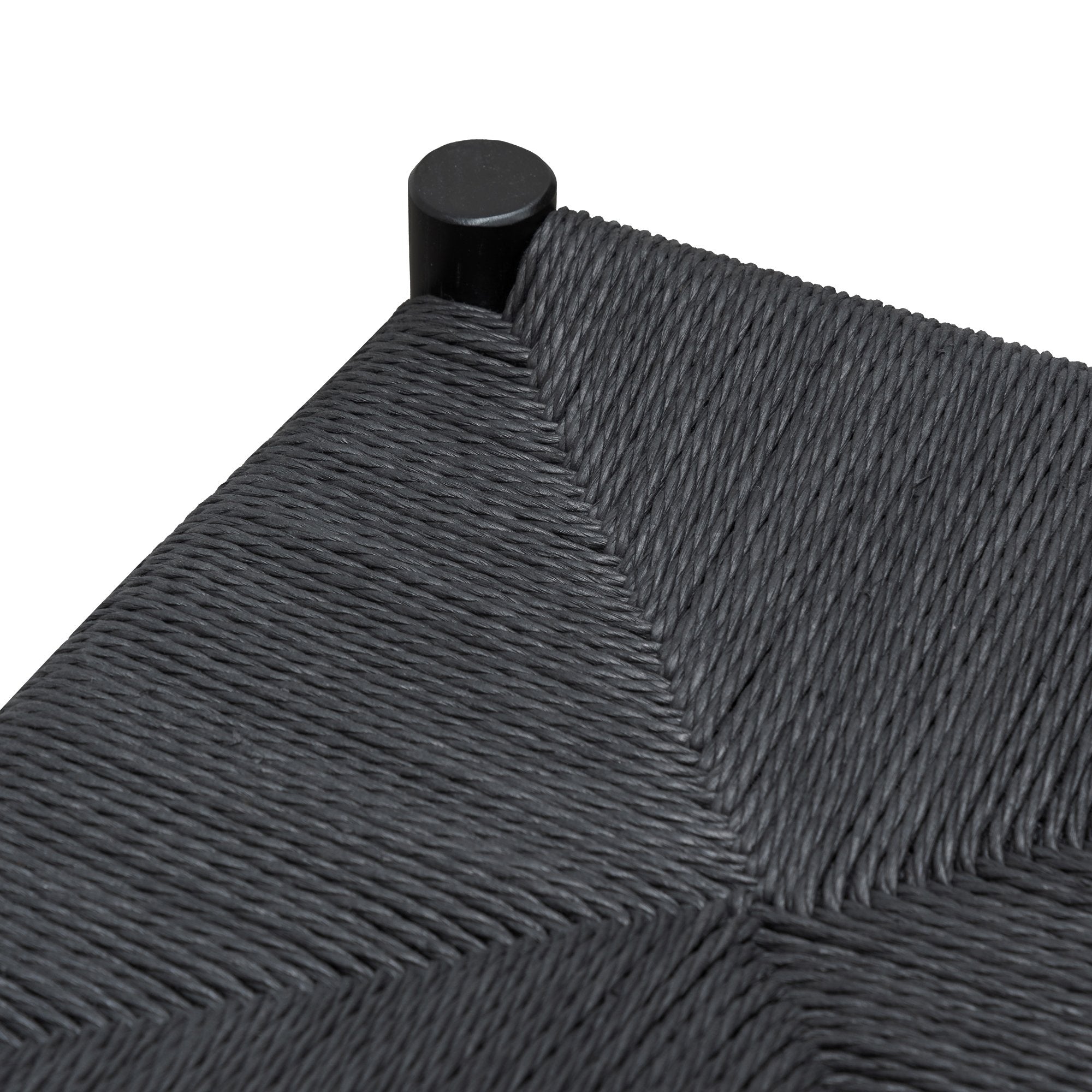 Ex Display - Erika 65cm Black Oak Bar Stool - Black Seat Bar Stool Oakwood-Core