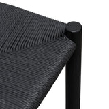 Ex Display - Erika 65cm Black Oak Bar Stool - Black Seat Bar Stool Oakwood-Core