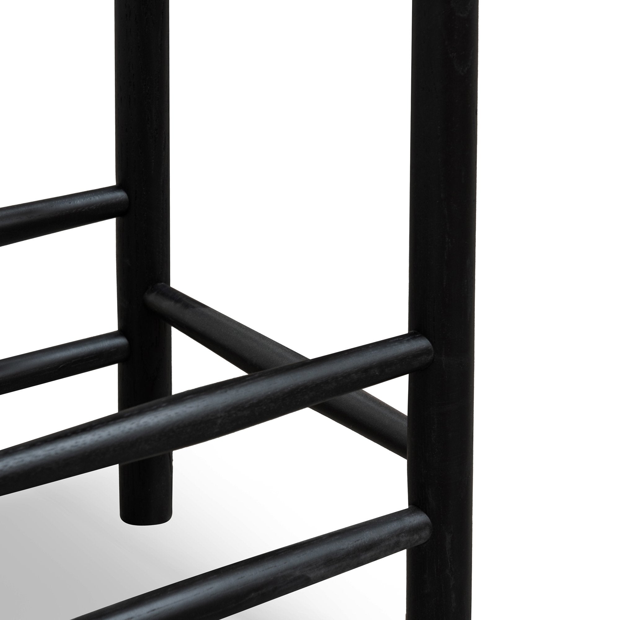 Ex Display - Erika 65cm Black Oak Bar Stool - Black Seat Bar Stool Oakwood-Core