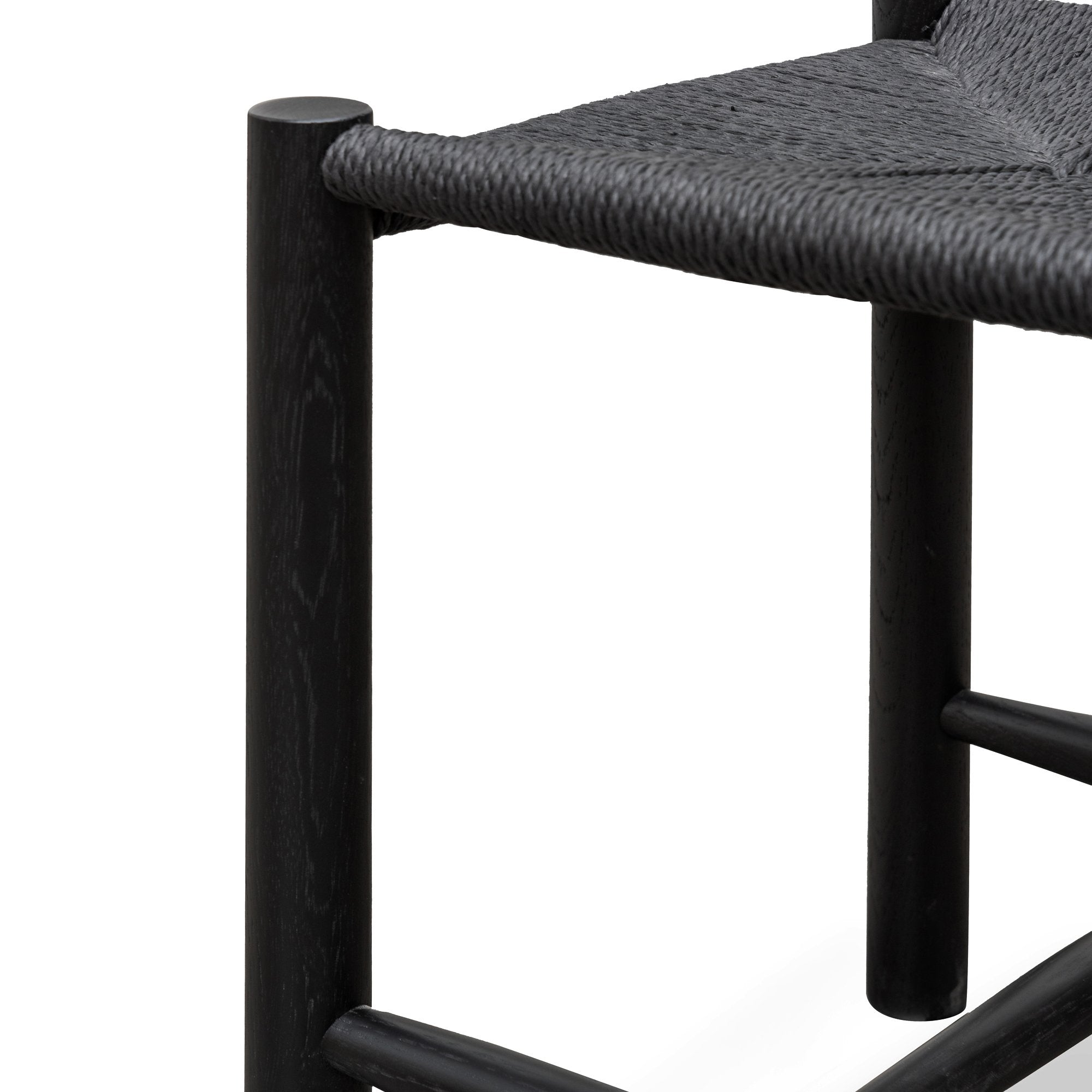 Erika Oak Low Stool - Black Low Stool Oakwood-Core   