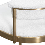 Adela Ivory White Boucle Bar Stool - Brushed Gold Base Bar Stool Blue Steel Sofa- Core   