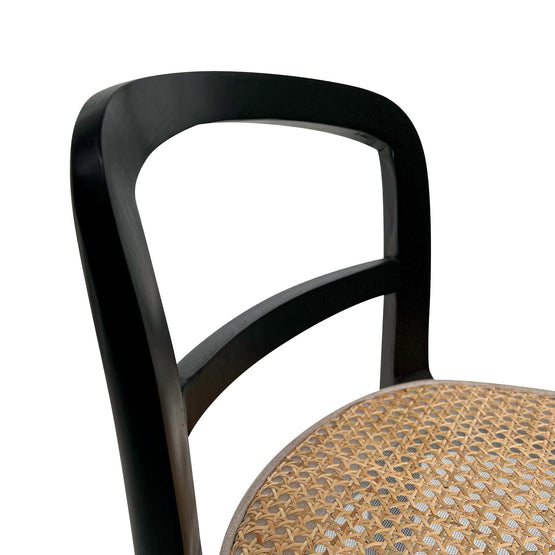 Ex Display - Ryan Rattan Bar Stool - Black with Natural Seat Bar Stool Bar stool   
