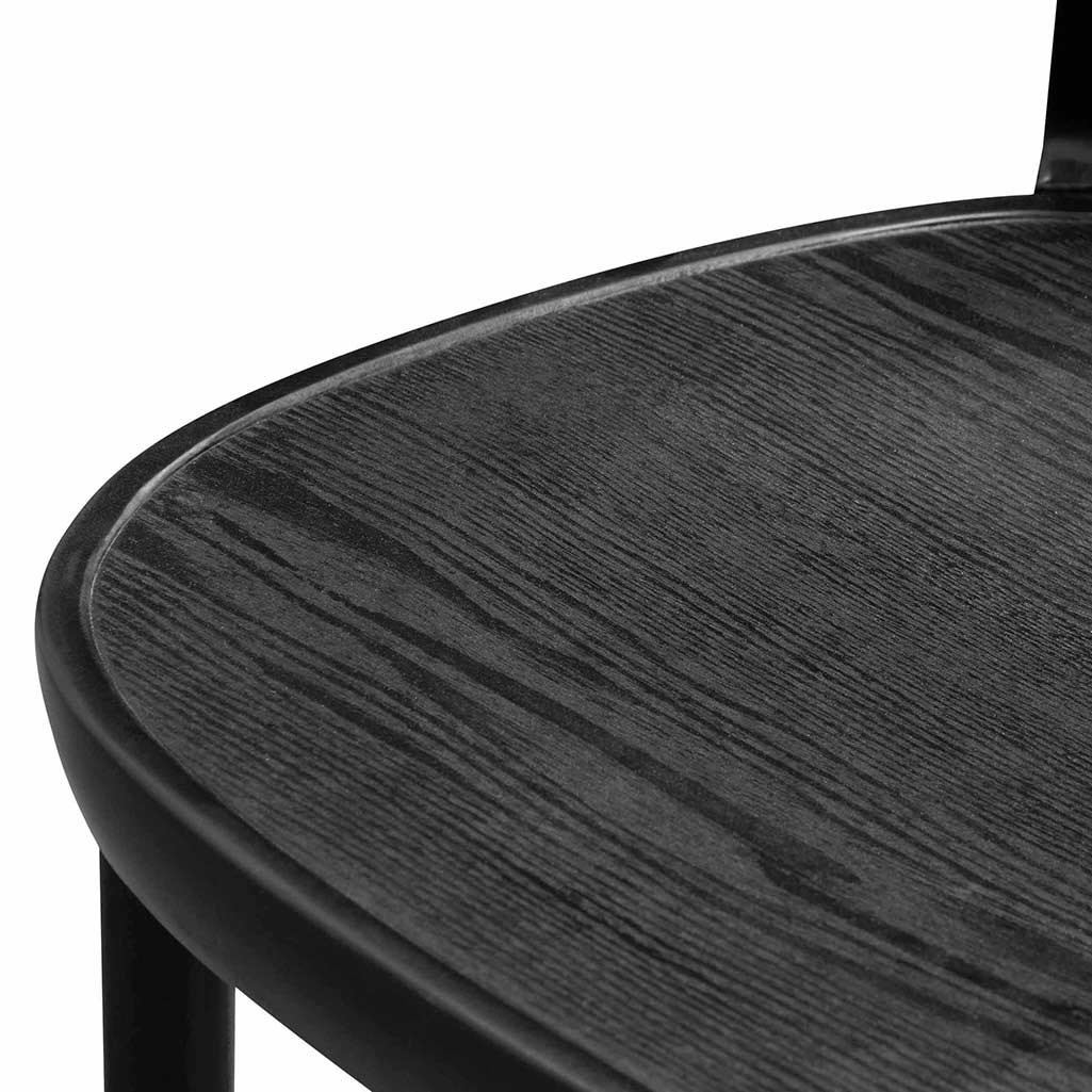 Ex Display - Josue 75cm Wooden Bar Stool - Full Black Bar Stool Swady-Core   