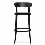 Ex Display - Josue 75cm Wooden Bar Stool - Full Black Bar Stool Swady-Core   