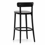 Ex Display - Josue 75cm Wooden Bar Stool - Full Black Bar Stool Swady-Core   