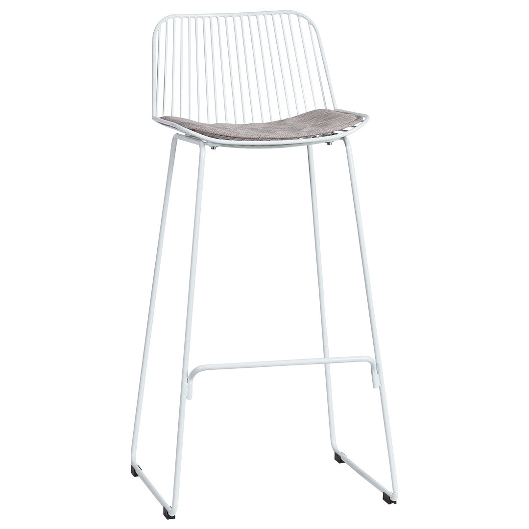 Set of 2 - Amir Steel Outdoor Barstool - White Bar Stool Interior Secrets