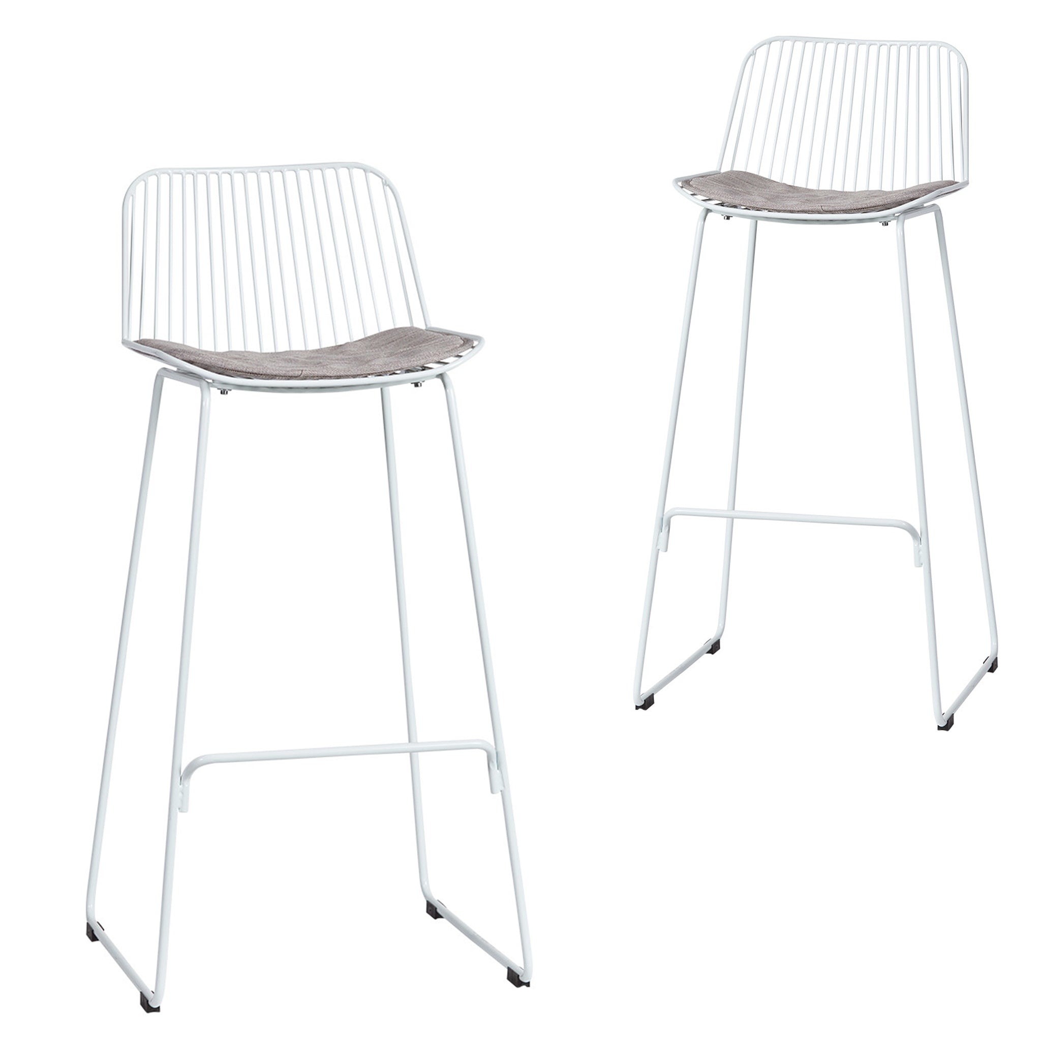Set of 2 - Amir Steel Outdoor Barstool - White Bar Stool Interior Secrets