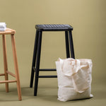 Ex Display - Crawford 65cm Bar Stool - Full Black Bar Stool Oakwood-Core