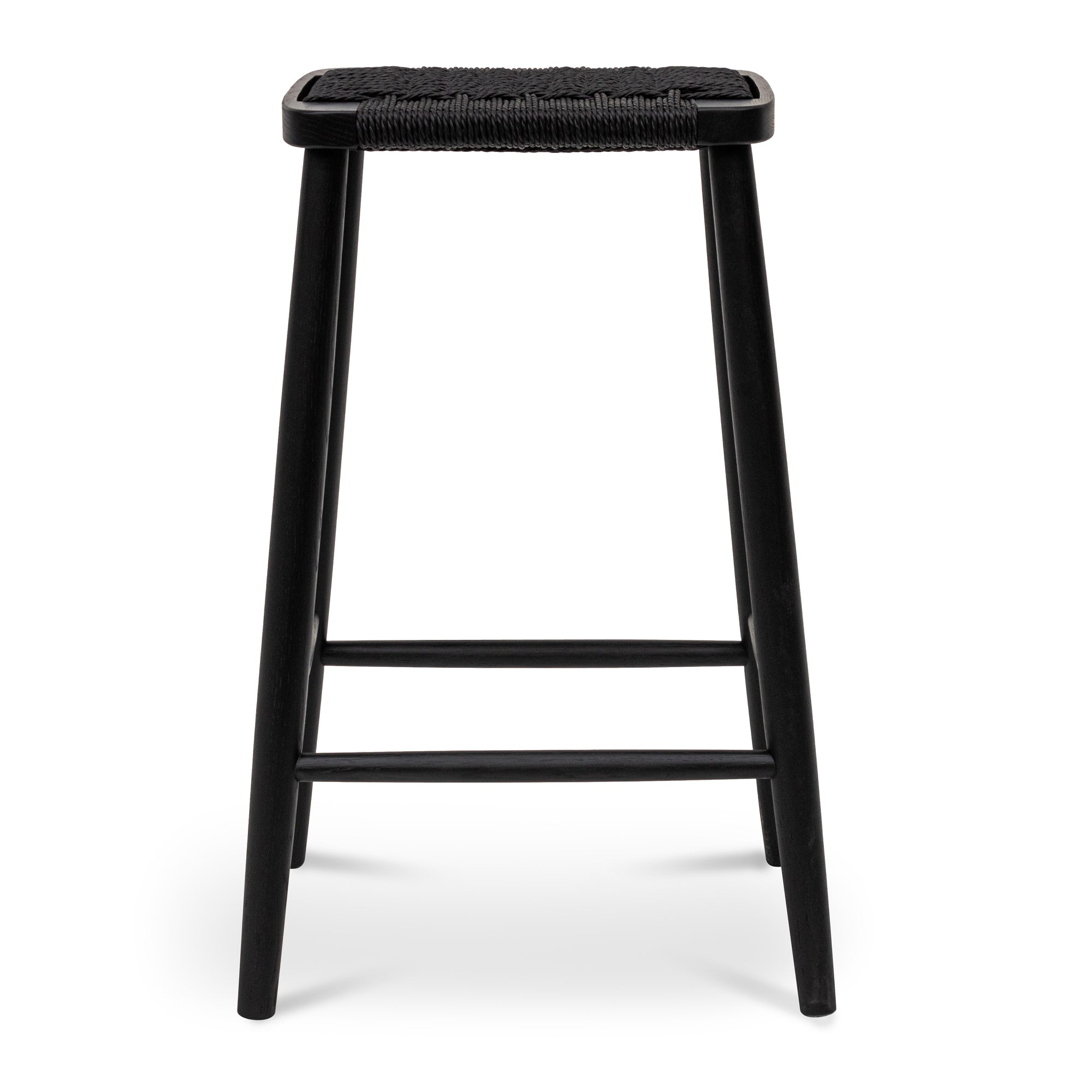 Ex Display - Crawford 65cm Bar Stool - Full Black Bar Stool Oakwood-Core