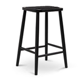 Ex Display - Crawford 65cm Bar Stool - Full Black Bar Stool Oakwood-Core