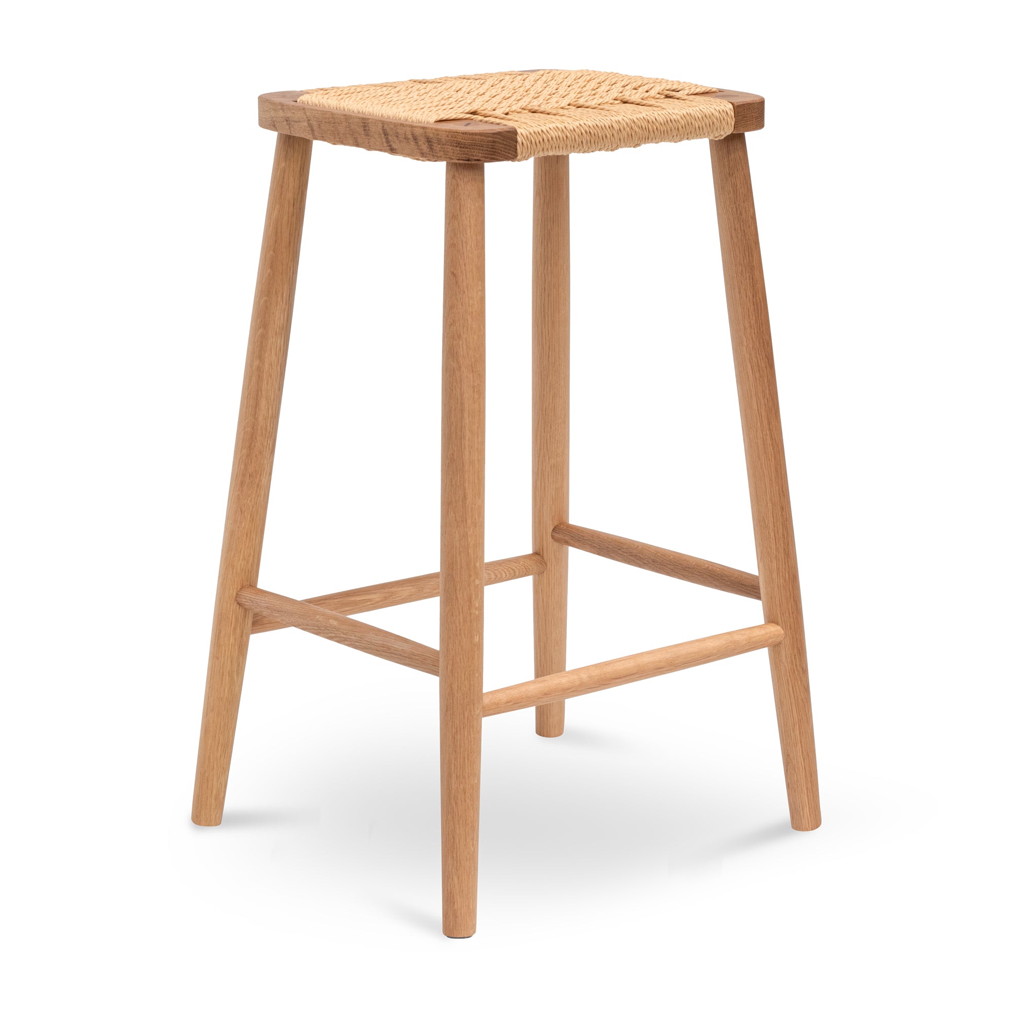 Crawford 65cm Rattan Bar Stool - Natural Bar Stool Oakwood-Core   