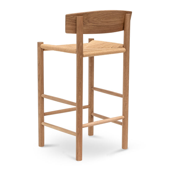 Erika 65cm Bar Stool Natural with Back Rest Interior Secrets