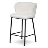 Set of 2 - Flossie 65cm Fabric Bar Stool - Cloud Fur Bar Stool Freehold-Core   