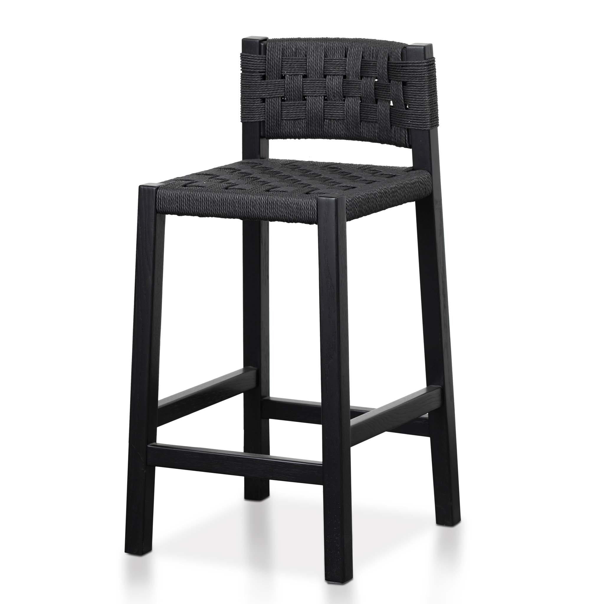 Jolen Rattan Bar Stool Black with Back Interior Secrets