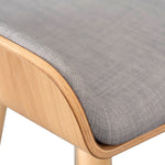 Finn 65cm Fabric Bar Stool - Grey - Natural BS937-DR