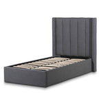 Betsy Fabric Single Bed Frame - Charcoal Grey with Storage | Interior ...